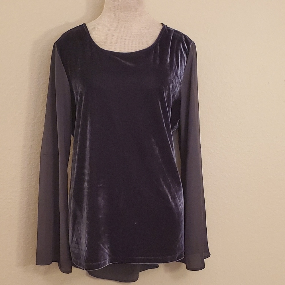 Faded glory gray blouse L